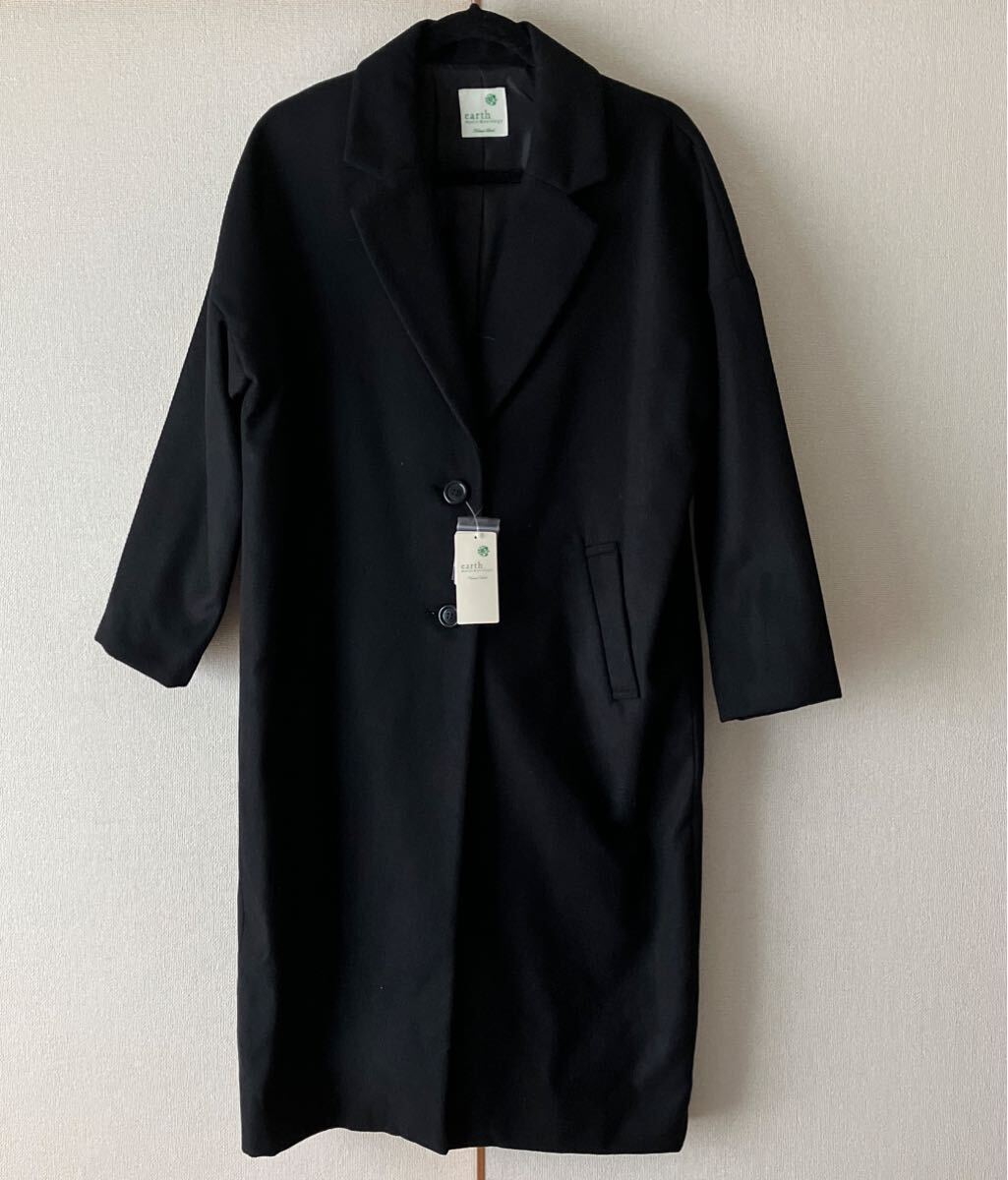新品 earth music &ecology ロングコート ブラック拍卖