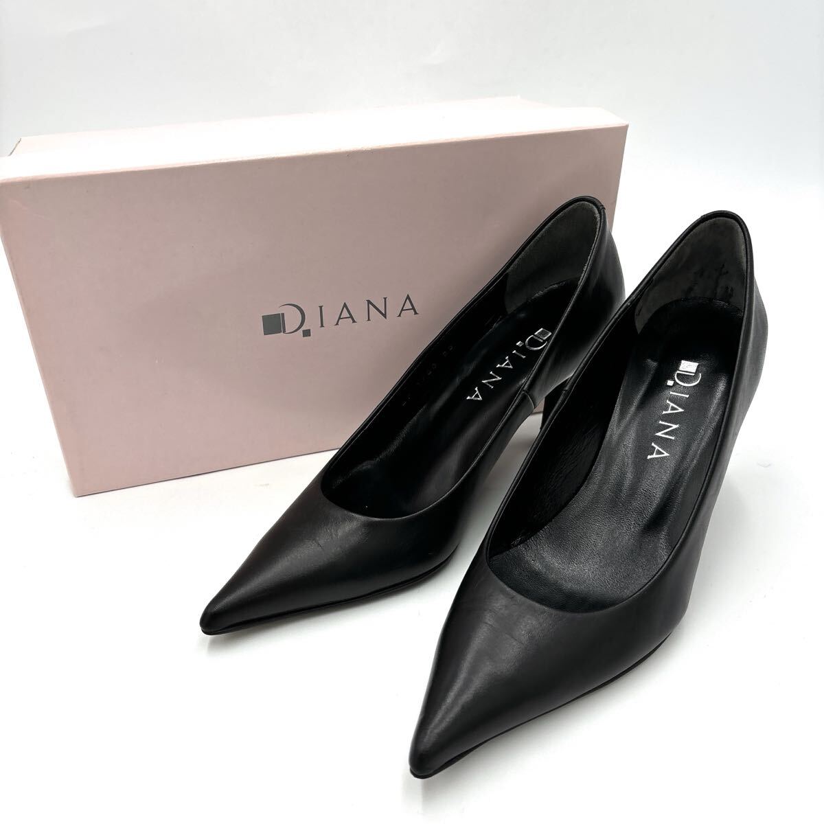 * 箱付き 日本製 '洗練されたシルエット' DIANA ダイアナ 本革 ヒール パンプス / ビジネスシューズ 23cm BF レディース 婦人靴 シューズ拍卖