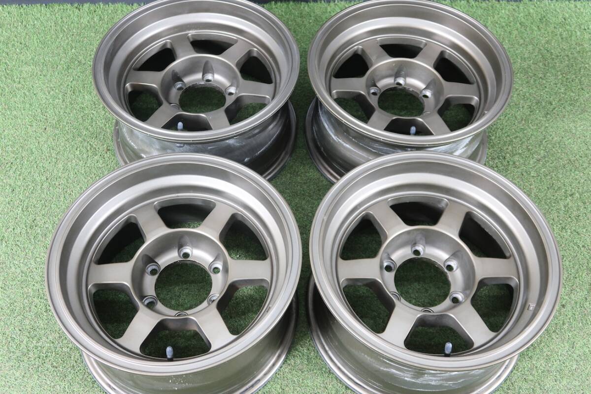 1円スタート<美品/人気>プラド/ハイラックスサイズ ロックガン 16in 8J -30 PCD139.7 6H 4本 ランクル FJクルーザー サーフ拍卖