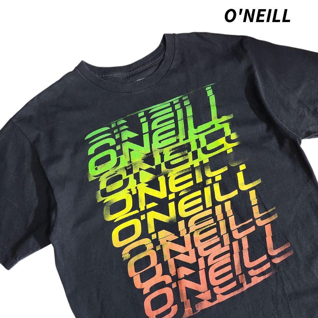 O'NEILL グラフィック・プリント綿100% Tシャツ 黒 サーフィン グラデーション オニール68639拍卖