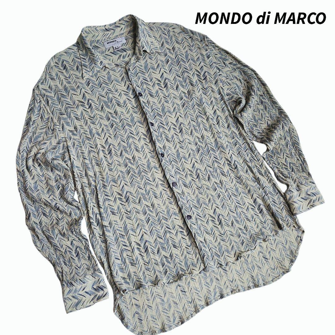 90s MONDO di MARCO レーヨン100% 楊柳・長袖シャツ イタリア製 8198拍卖