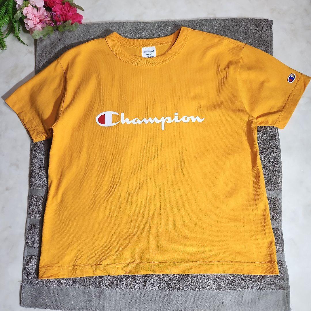 Champion 綿100% Tシャツ・オレンジ系・しっかりめの生地 身幅広め バインダーネック 83607拍卖
