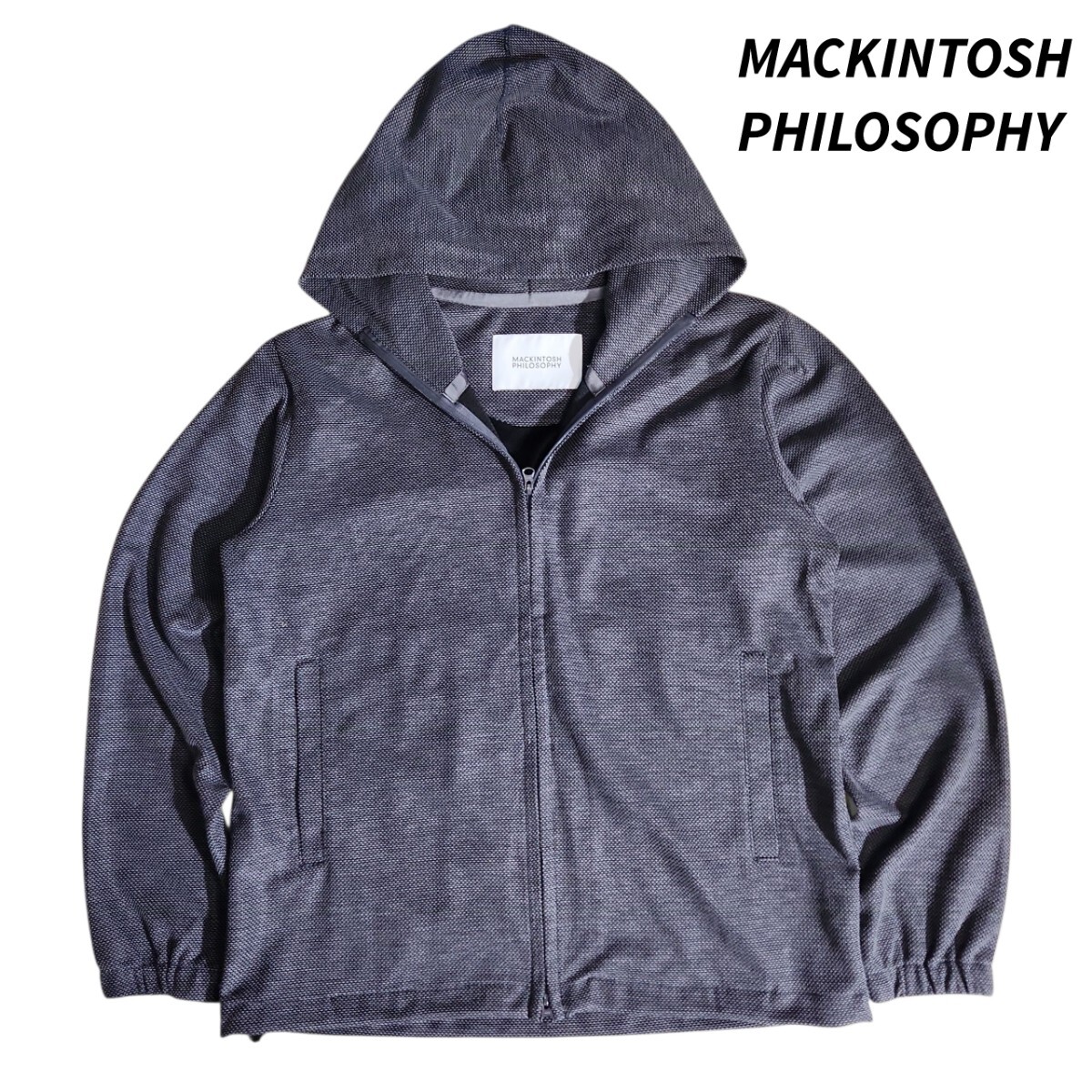 MACKINTOSH PHILOSOPHY ダブルジップ やや薄手 パーカー Mサイズ相当 ダークグレー系 ユニセックス 無地 84939拍卖