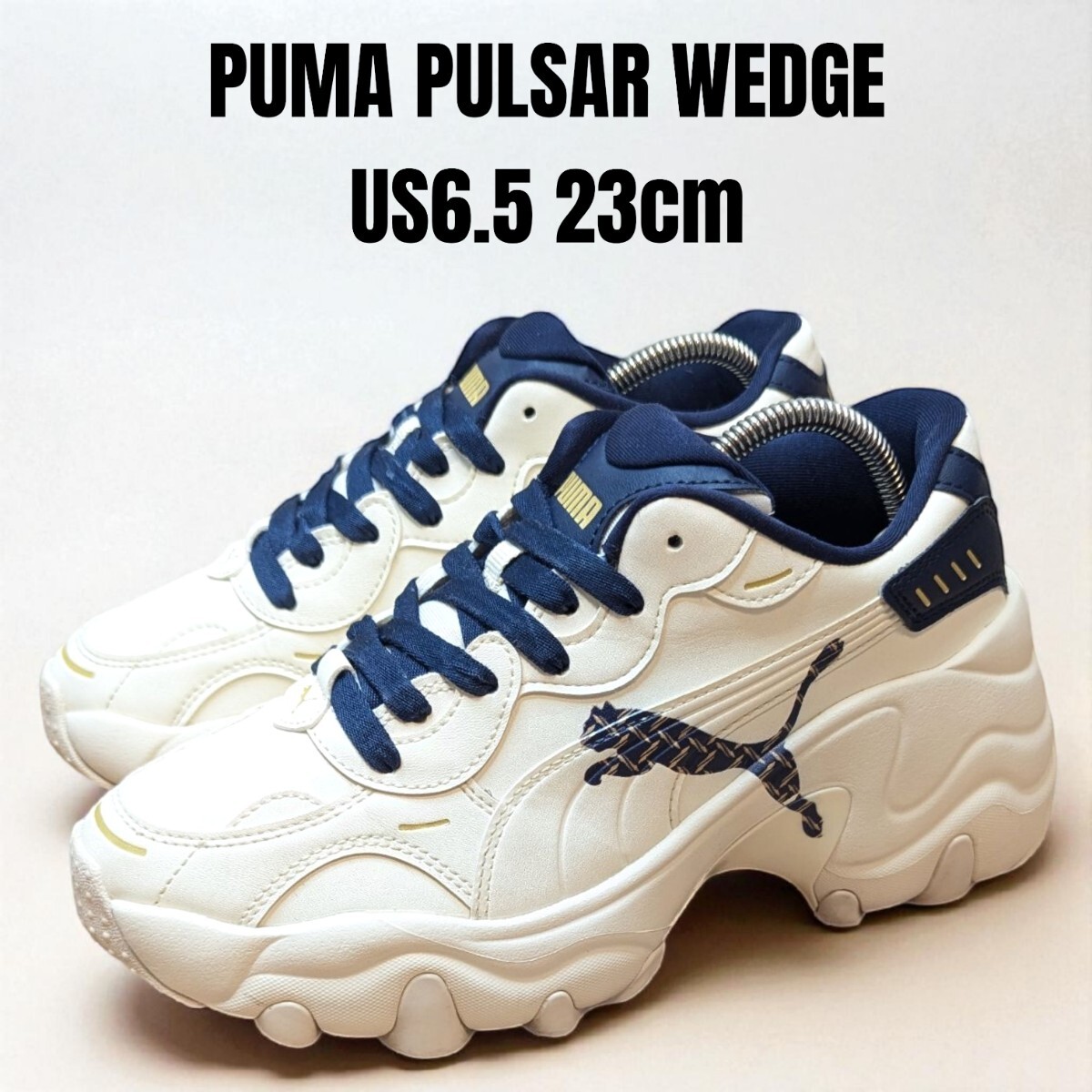 PUMA PULSAR WEDGE プーマ パルサーウェッジ 23cm キャットロゴ 厚底スニーカー ホワイト 白 PUMAスニーカー PUMA厚底 レディース拍卖