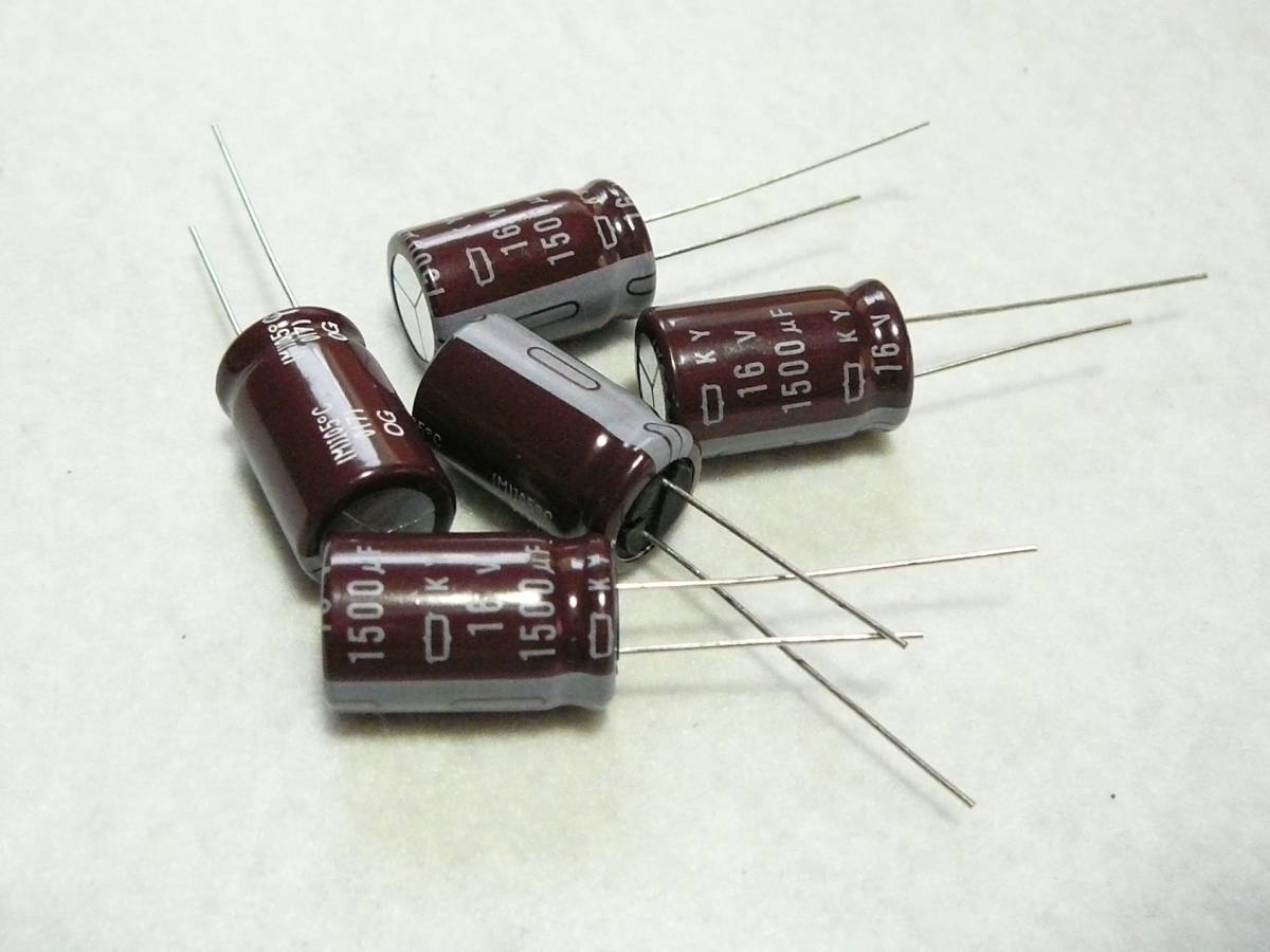 ■新品・日本ケミコン 105℃ 電解コンデンサ 【1500μF 16V】 Type:KY 5個セット拍卖