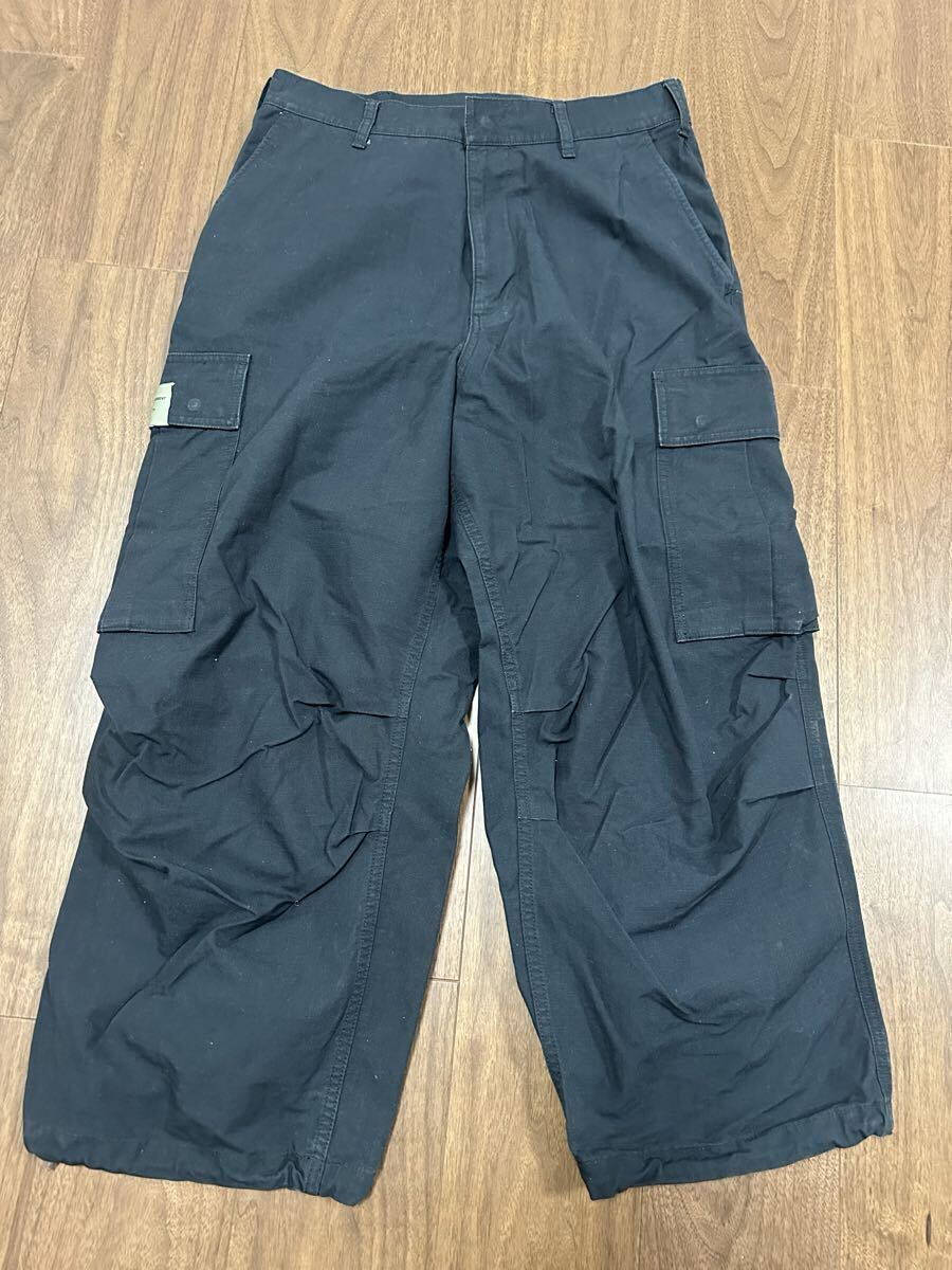 NEIGHBORHOOD ネイバーフッド 24SS WIDECARGO PANTカーゴパンツ 241YTNH-PTM06 ブラック サイズM WTAPS ダブルタップス拍卖