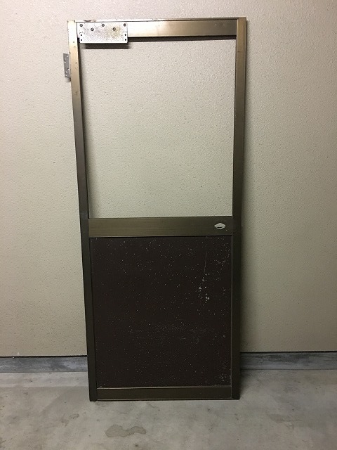 直接引取のみ DIY用アルミ扉 ドア ガラス、ドアノブ無し 約W770×H1820×D30㎜ 建具 修繕 中古 修理 ジャンク 勝手口 玄関 部品パーツ取用拍卖