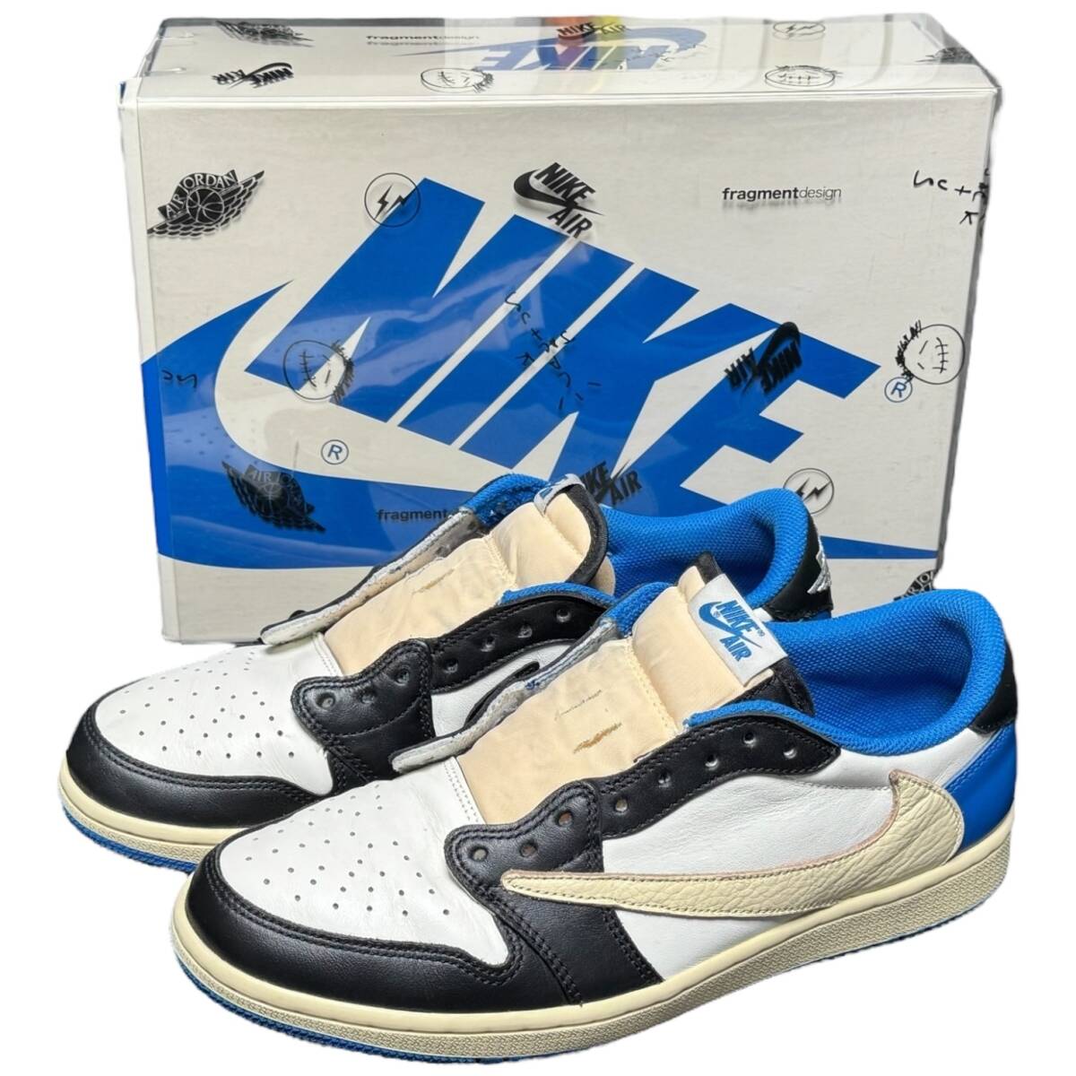 28cm Travis Scott×Fragment×NIKE AIR JORDAN1 LOW/ナイキ エアジョーダン1 DM7866-140 トラヴィス フラグメント拍卖