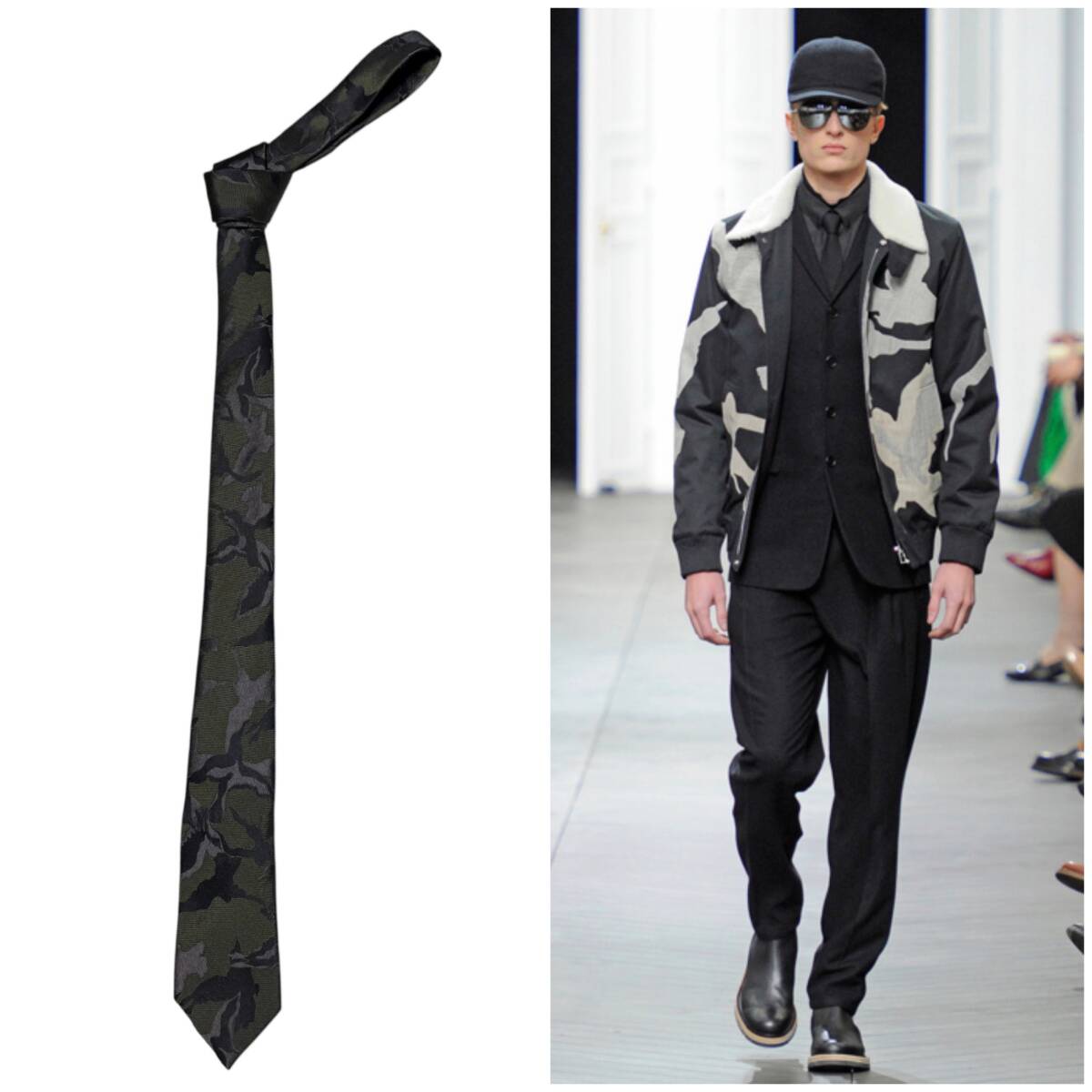 美品 12AW DIOR HOMME 迷彩 カモフラージュ ネクタイ / ディオールオム クリス ヴァン アッシュ シャツニットパンツブルゾンジャケット拍卖