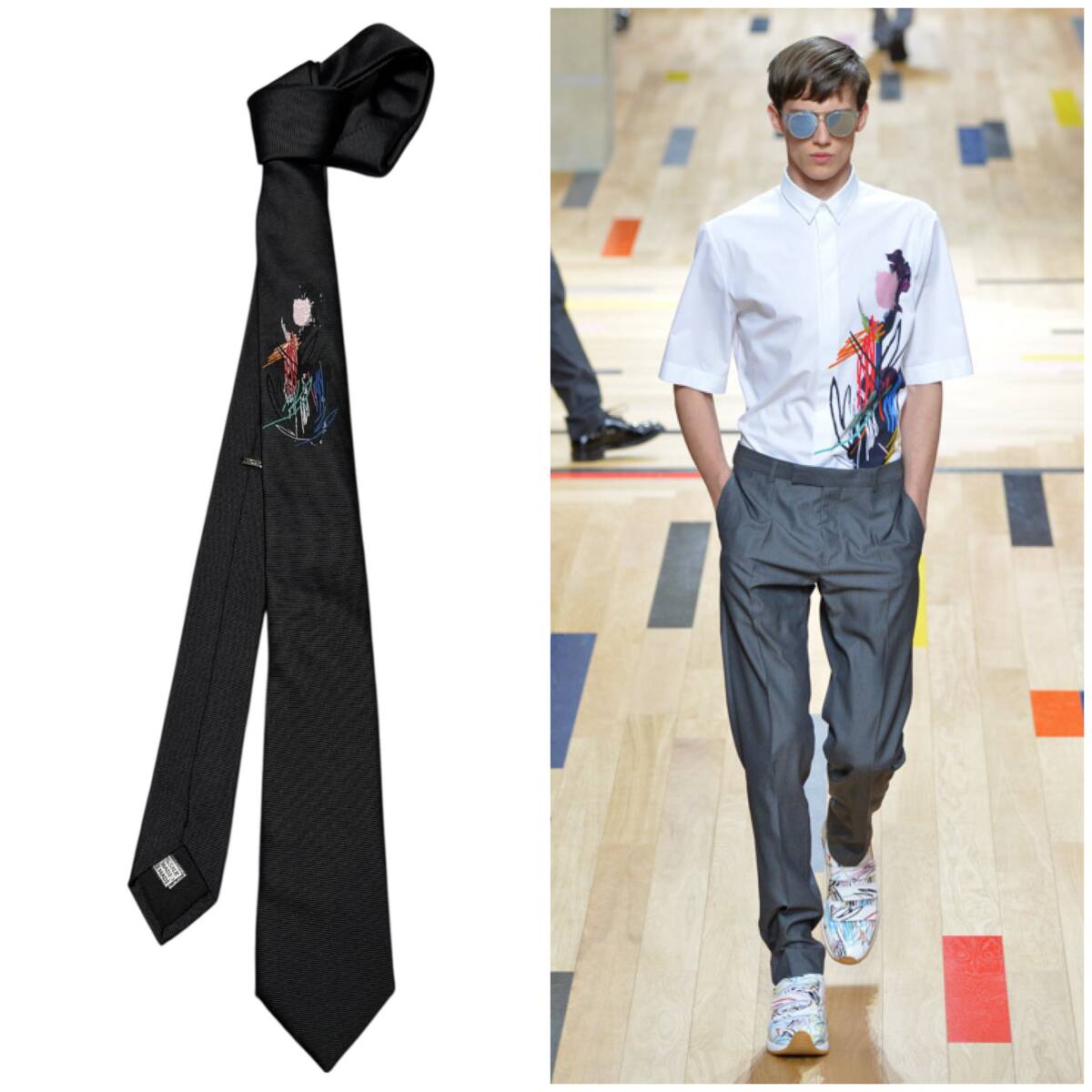 美品 15ss DIOR HOMME ネクタイ / ディオールオム クリス ヴァン アッシュ シャツニットパンツパーカースウェットブルゾンジャケット拍卖