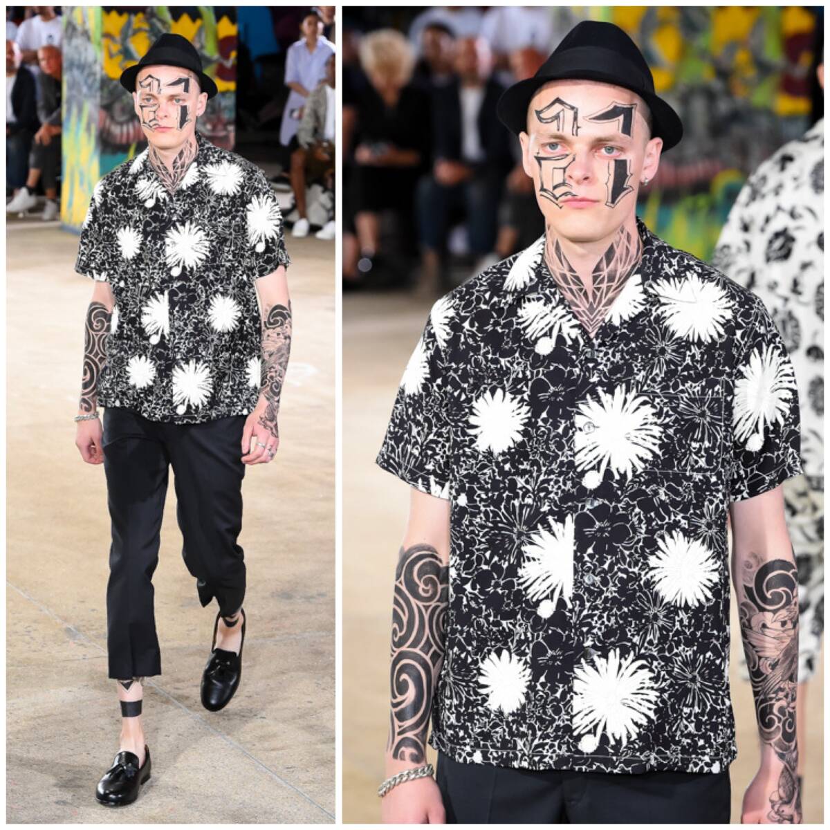 美品 17ss ジュンヤワタナベマン 花柄 アロハシャツ size:S / ニットパンツパーカースウェットブルゾンジャケットコート拍卖