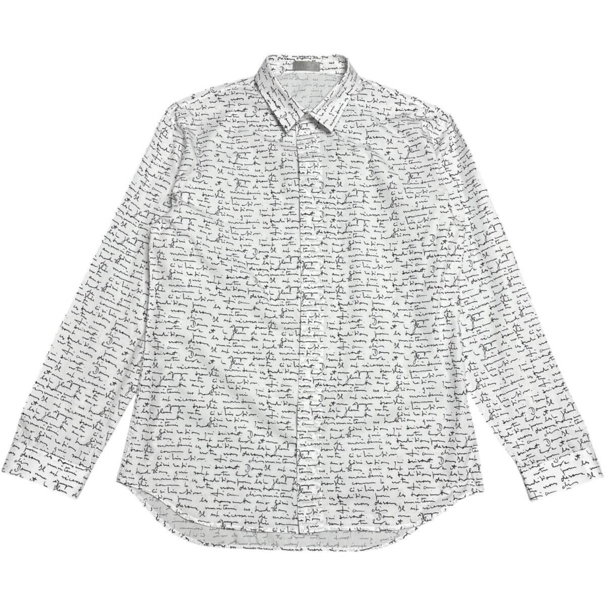 極美品 Dior HOMME 16SS 433C529A3328 size:40 総柄レタリング長袖シャツ / ディオール オム ニットパンツパーカースウェットブルゾン拍卖