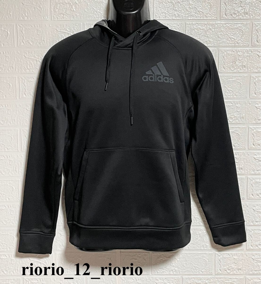 770 adidas アディダス TEAM ISSUE フーディー 裏起毛パーカー カンガルーポケット トレーニング カジュアル sizeS拍卖