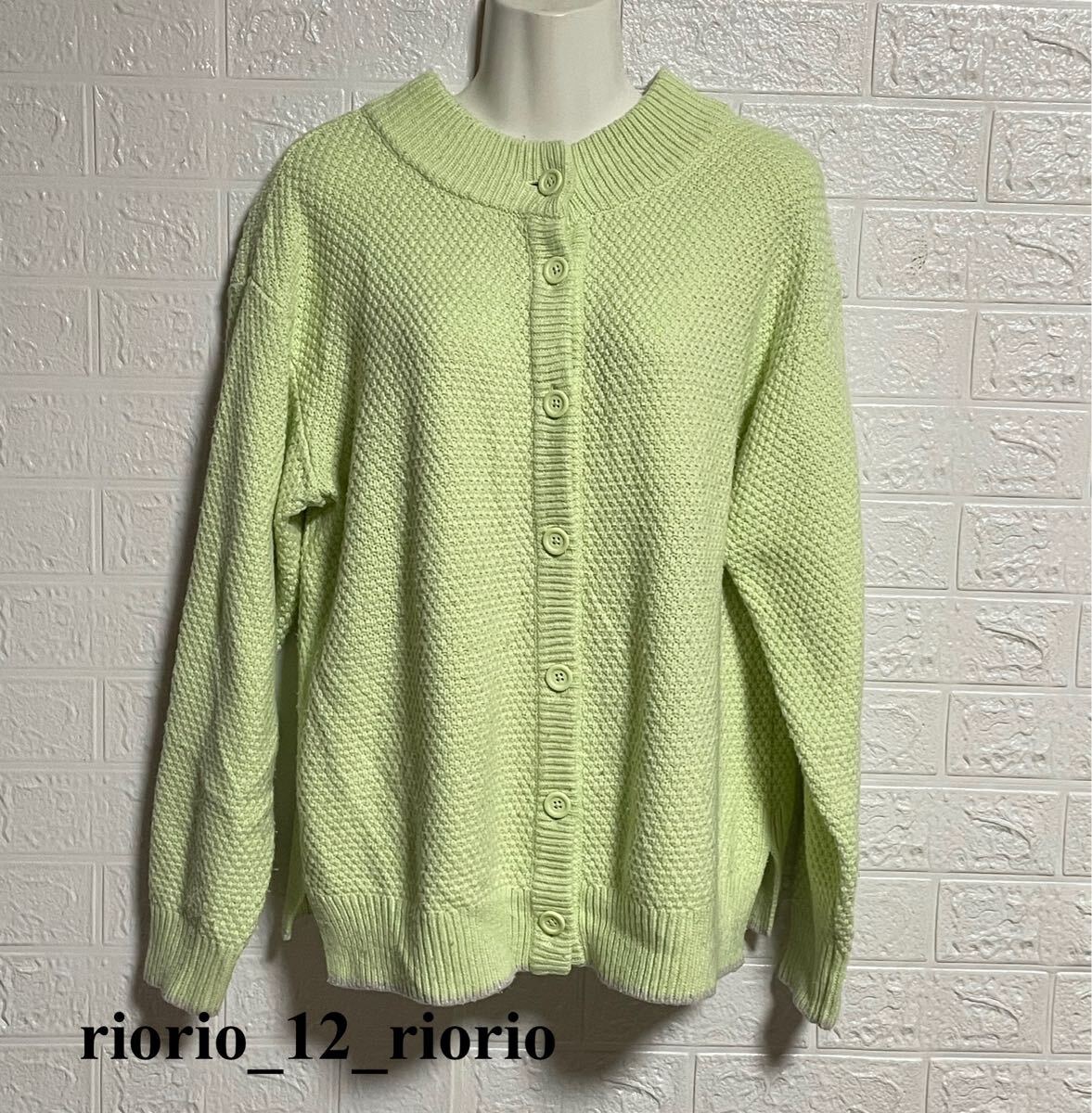 766 niko and... ニコアンド 羊毛入りカーディガン ニットカーディガン リブ編みカーディガン sizeL拍卖