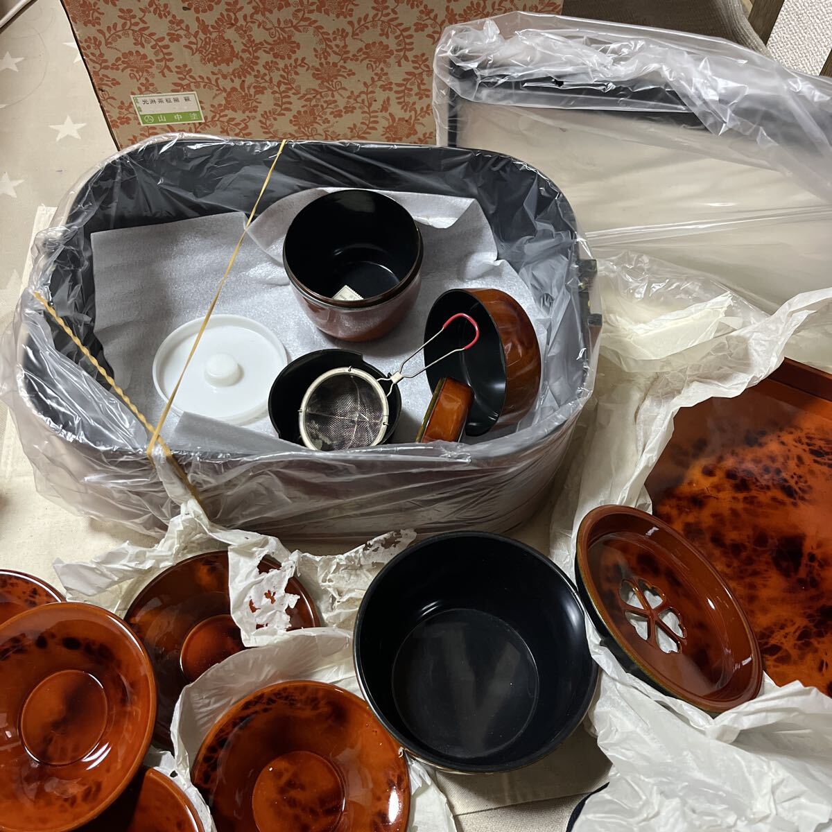 1000円〜 山中塗 光淋茶枢揃 荻 茶器セット 漆器 希少拍卖