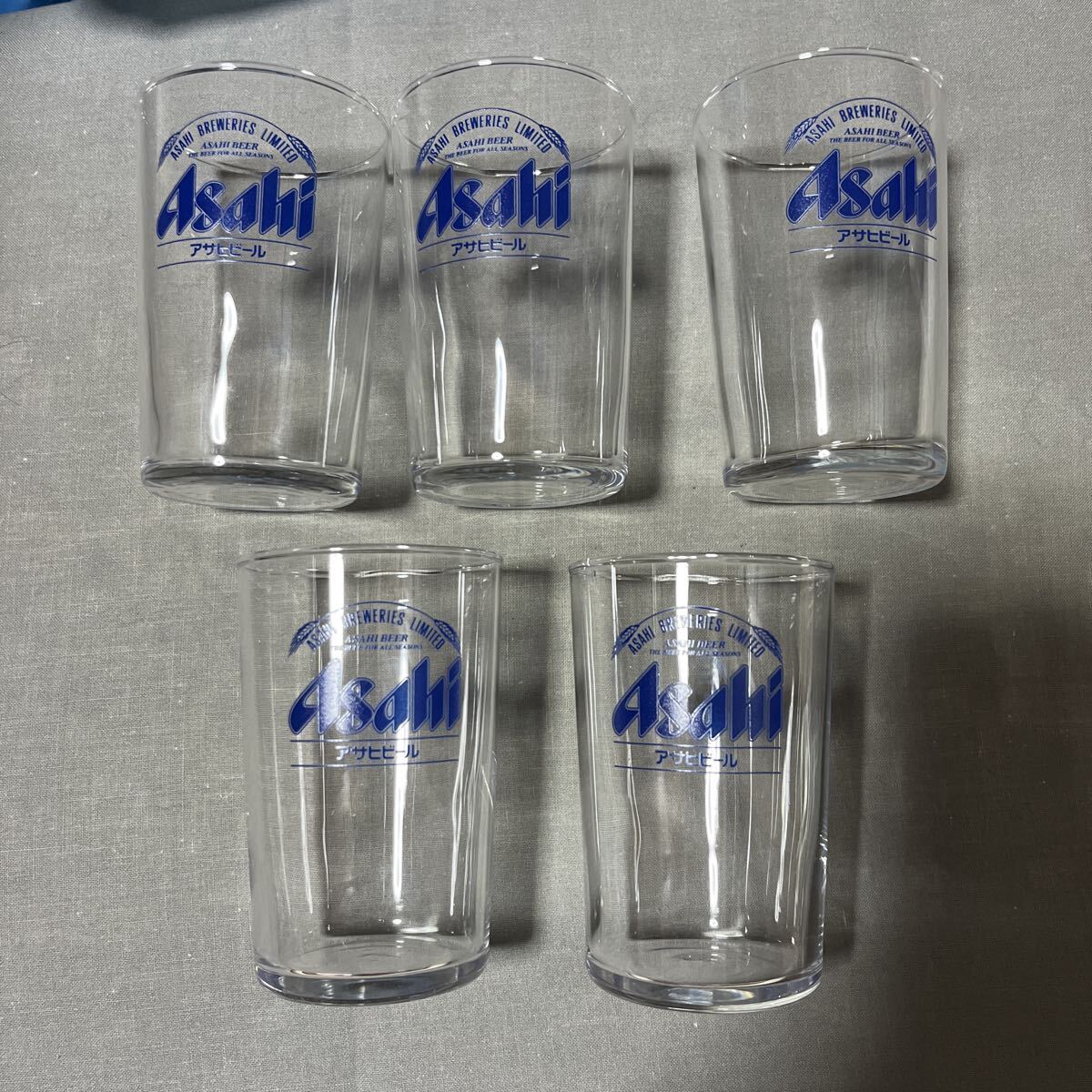 新品 未使用 アサヒビール コップ グラス 希少 レトロ 5個セット拍卖