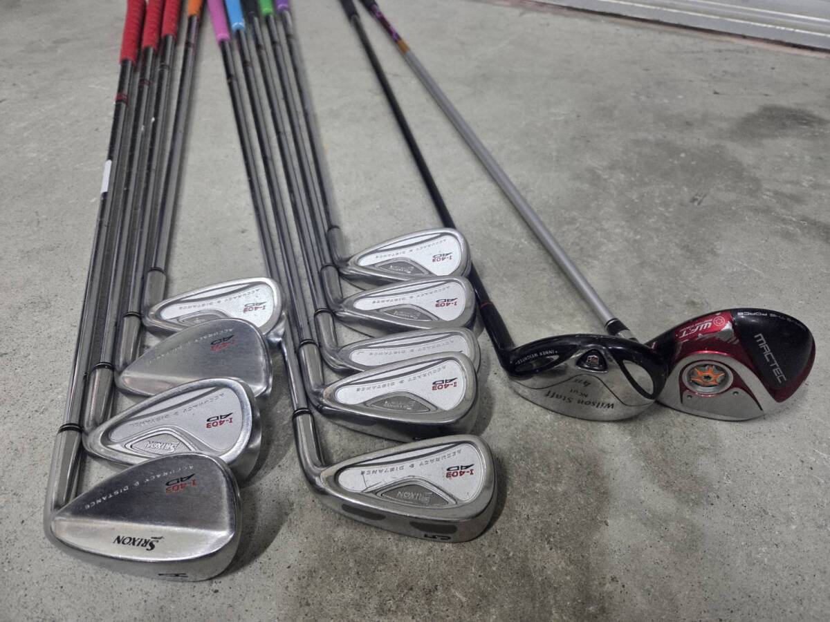 (6894) SRIXON スリクソン I-403 AD アイアン Wilson Staff 422 MACTEC FW5 ゴルフ セット 中古 引き取り可 大阪 1円スタート拍卖