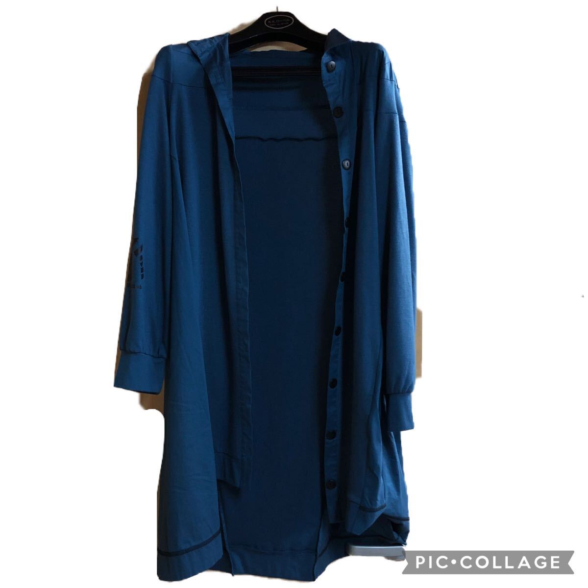 ☆EB エタナリーブレイズ 長袖 ロング トップス 薄手 ブルー ネイビー サイズF カーディガン ロングカーディガン レディース 春夏拍卖