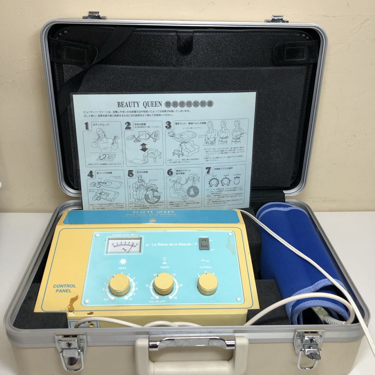 ◎ BEAUTY QUEEN ビューティークィーン 高周波痩身美容器 家庭用 健康器具 通電のみ確認済み 使用感有り 傷汚れ多々あり 現状品拍卖