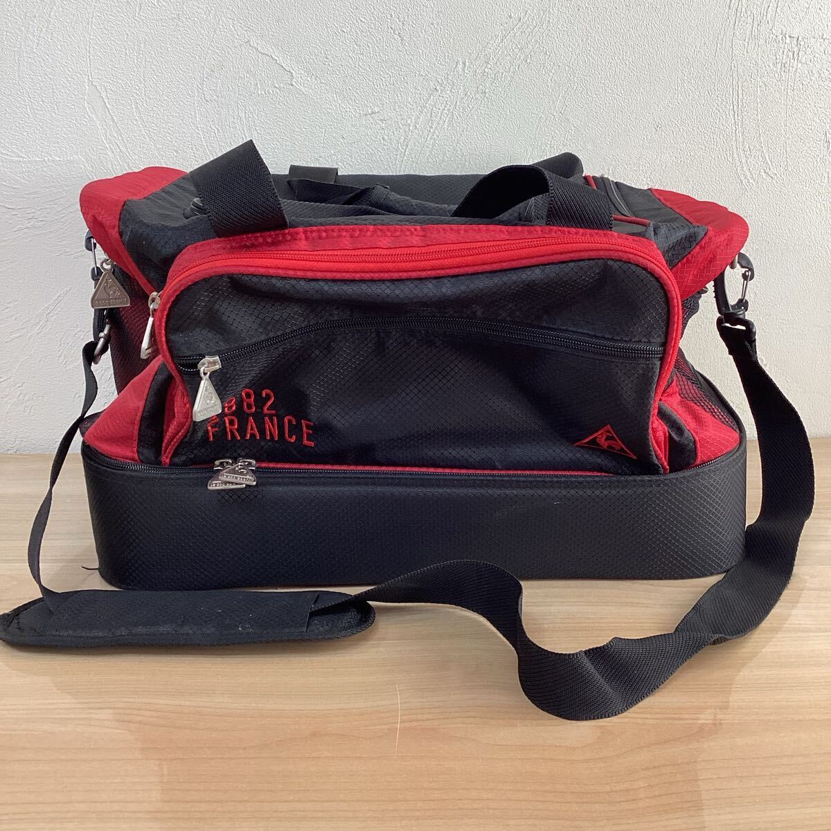 & le cop sportif ルコックスポルティフ ゴルフ 2層式ボストンバッグ QQ2161 レッド ブラック ショルダー付 ゴルフバッグ ルコックゴルフ拍卖