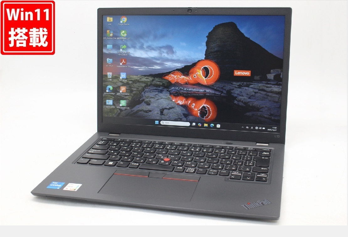 中古 フルHDWUXGA 13.3型 Lenovo ThinkPad L13 Gen4 Win11 10コア 第13世代 i5-1335U 16GB NVMe 256GB カメラ Wi-Fi6 Office付き 管:0962w拍卖