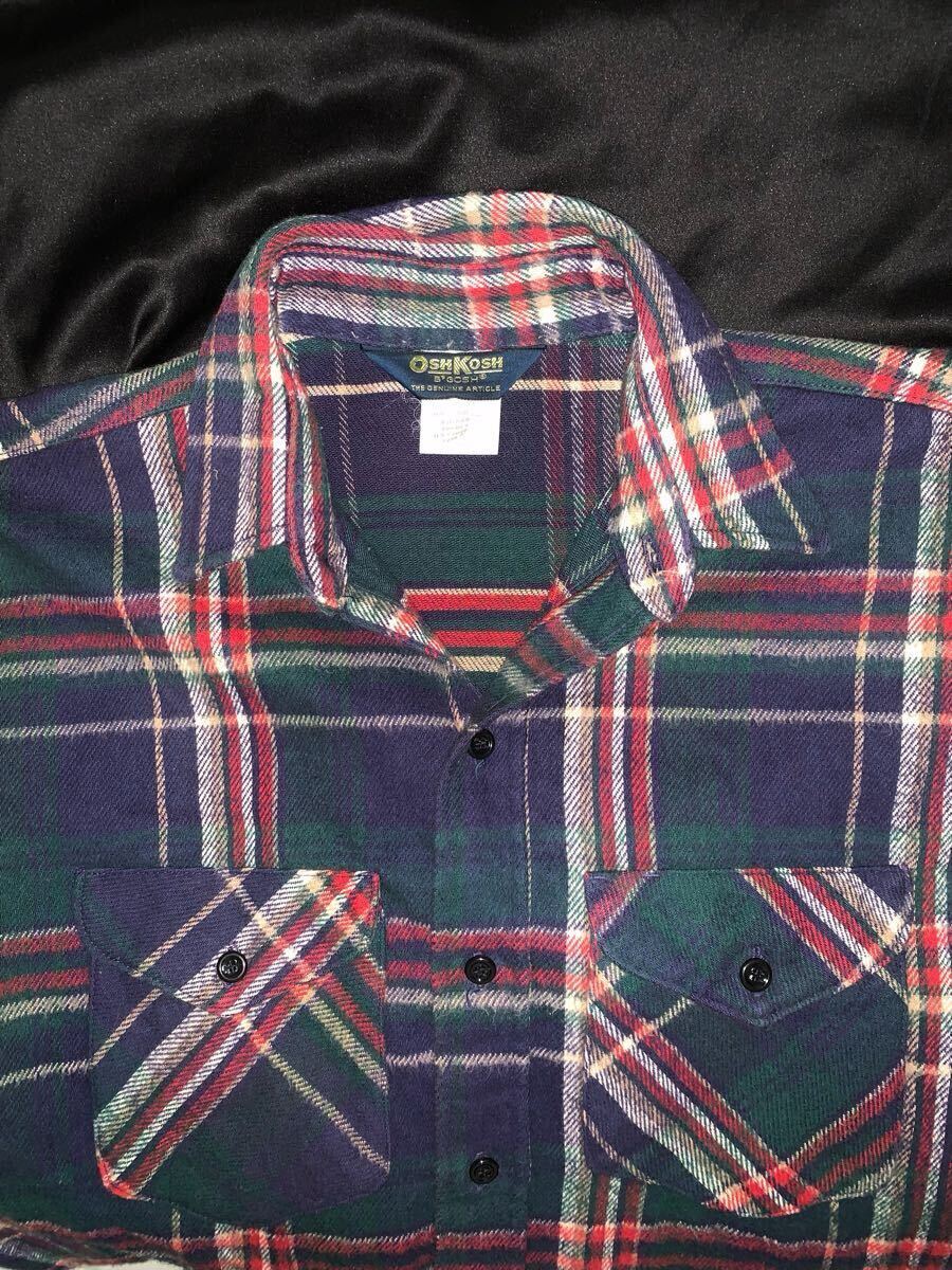 スペシャル 80's VINTAGE OSH KOSH オシュコシュ オンブレチェック ネルシャツ USA 30's 40's 50's 60's 70's 90's BIGMAC FIVE BROTHER 拍卖