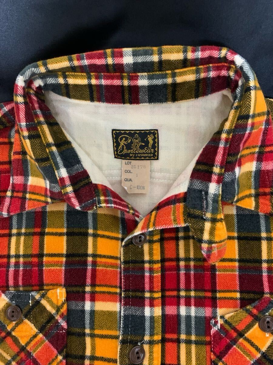 激レア 50's VINTAGE レプリカ CUSHMAN クッシュマン チンスト ネルシャツ マチ付き 30's 40's 60's 70's 東洋拍卖