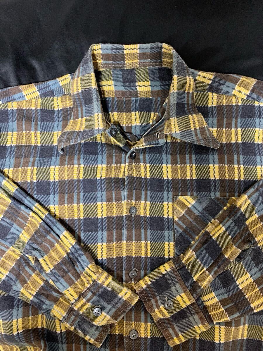スペシャル 極上 プリントネル 60's VINTAGE オンブレチェック ネルシャツ ユーロ ボックスシルエット30's 40's 50's 70's 80's 90's拍卖
