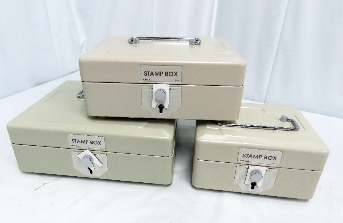 80☆未使用☆KOKUYO コクヨ スチール印箱 大中小 IB-23 IB-24 IB-25 3箱セット まとめて◇0911-957拍卖