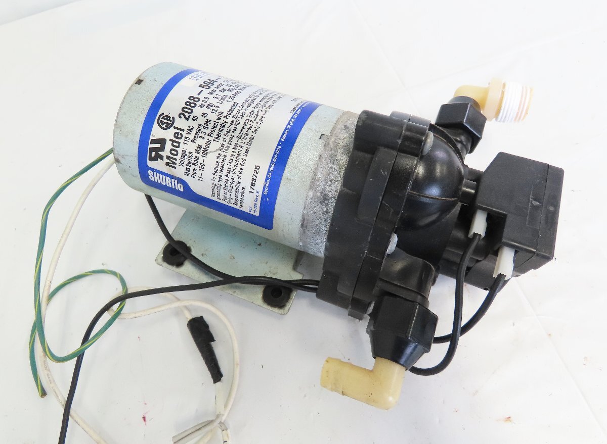80☆動作品外し☆SHURflo 工業用 ダイヤフラム 3.3GPM ウォーターポンプ 2088-594-154◇0927-531拍卖