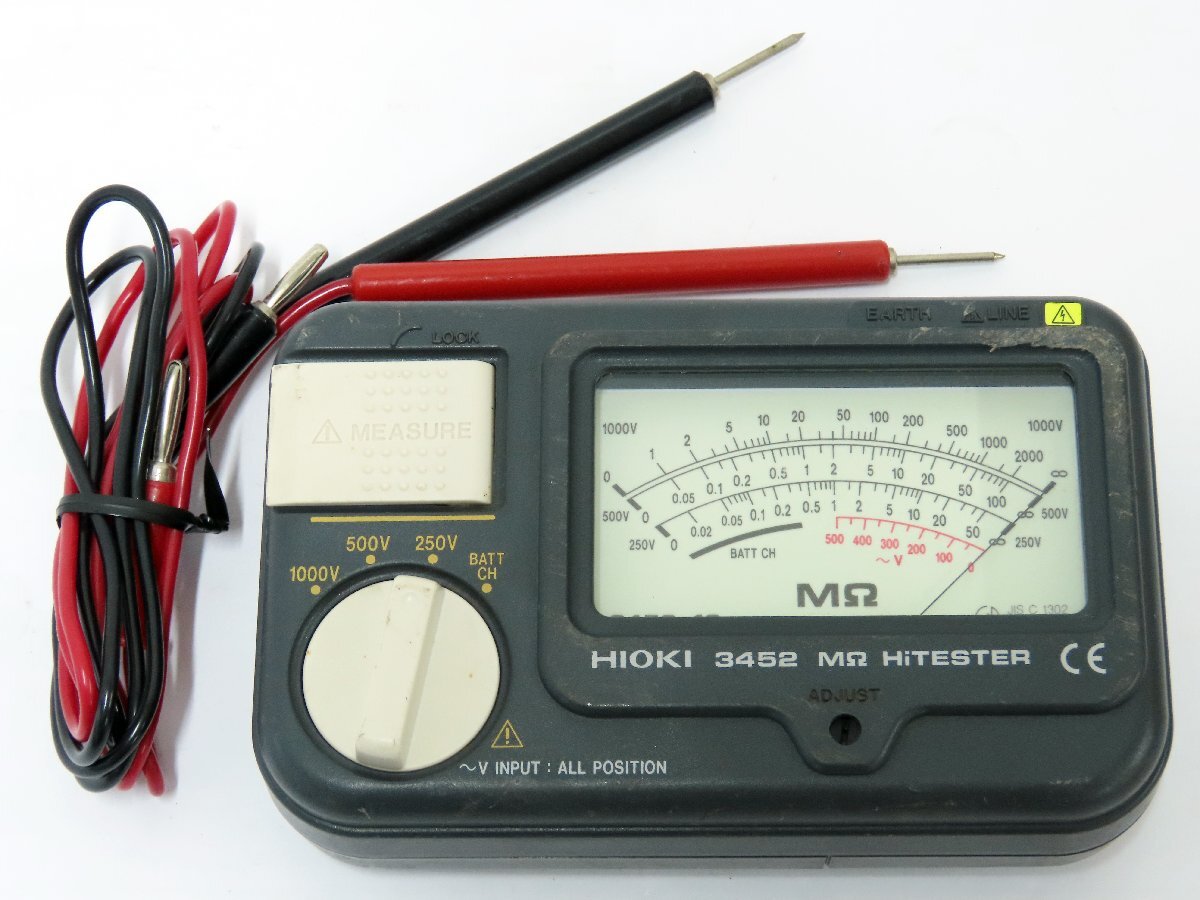 60☆HIOKI 日置 3452-13 MΩ HiTESTER メグオームハイテスタ 絶縁抵抗計◇1010-288拍卖