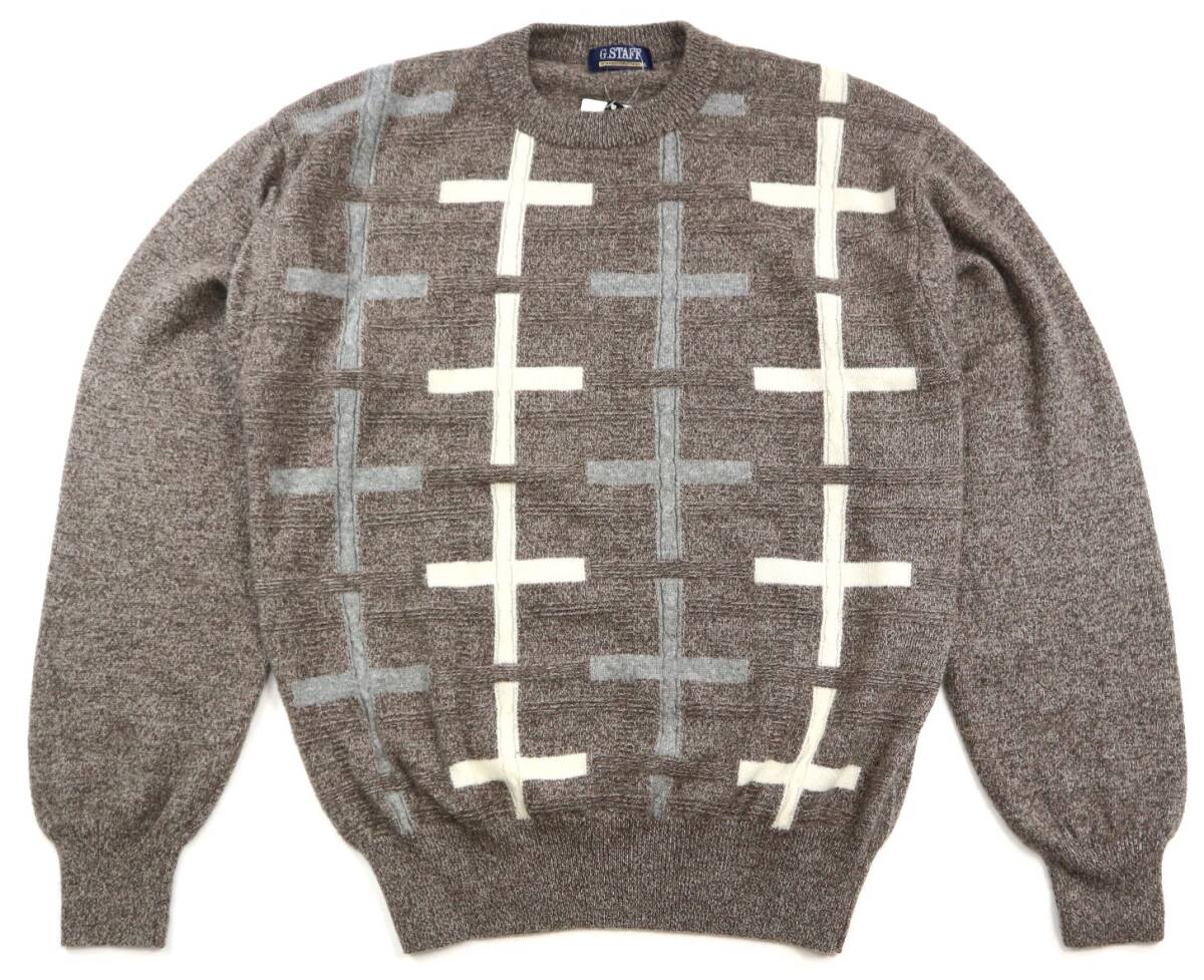 未使用タグ付き★カシミヤ100%★G.STAFF カシミヤ クルーネックニットセーター/日本製/Lサイズ拍卖