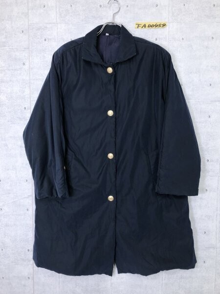 paolo tonali パオロトナリ レディース イタリア製 中綿 スナップボタン ジャケット コート S 紺拍卖