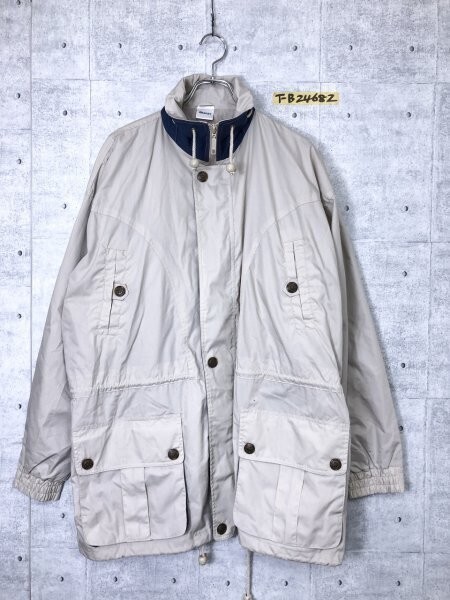 DAMART メンズ 比翼ジップ 薄手 ミディ丈 ジャケット L アイボリー拍卖