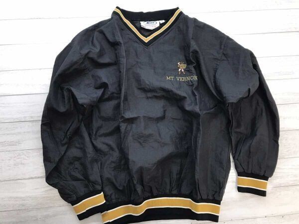 USA製 NEEF マウントバーノン Mount Vernon メンズ オールド スポーツ Vネック リブライン ピステ ジャケット ナイロン100% L 黒拍卖