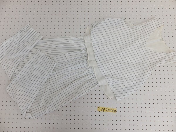 CLOSSHI しまむら セットアップ風 ノースリーブ オールインワン ロンパース 白×黒 L拍卖