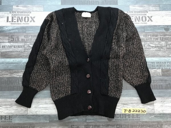 Marisa Christina マリサクリスティーナ レディース 肩パッド 切り替え カーディガン M 黒茶白拍卖