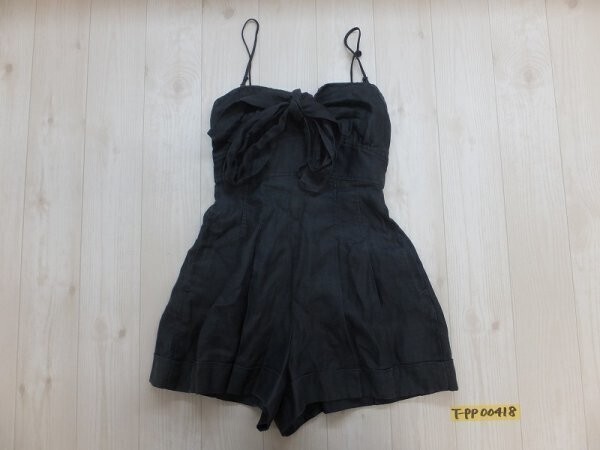 rosebullet ローズブリット レディース フロントリボン結び キャミソールオールインワン ショートパンツ 1 黒グレー拍卖