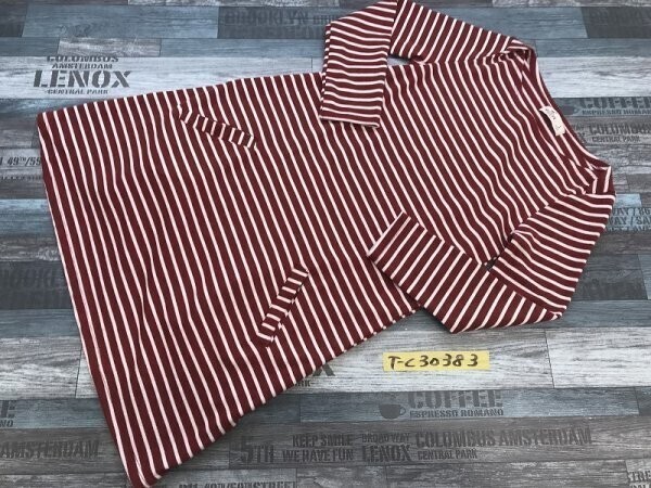 HOLLISTER ホリスター レディース ボーダー ソフトワンピース S ボルドー白拍卖