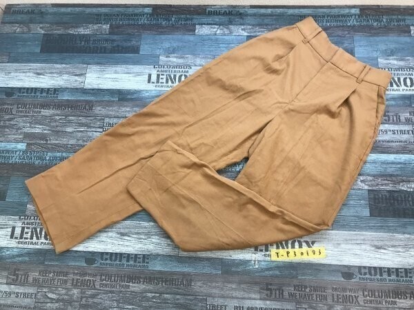 GLOBAL WORK グローバルワーク レディース タック入り カラーパンツ S キャメル拍卖