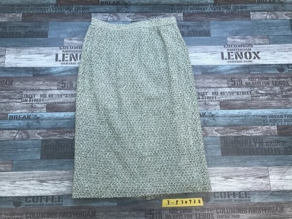 Chalet Blanc レディース 裏地付き バックスリット スカート 7 ミントグリーングレー拍卖
