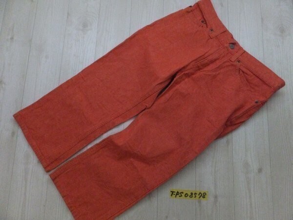 TRANS CONTINENTS トランスコンチネンツ レディース 日本製 デニムクロップドパンツ 2 オレンジ拍卖