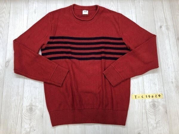 GAP ギャップ メンズ ボーダー ニットセーター S 赤紺拍卖