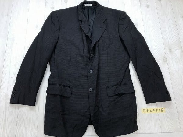 U.P renoma レノマ メンズ ブロックチェック 肩パッド ジャケット 秋冬 Y6 黒ボルドーグレー拍卖