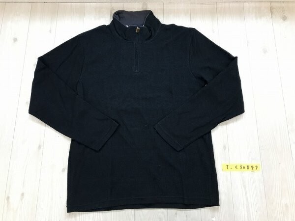 NAVY PRODUCE メンズ ハーフジップ カットソー L 黒拍卖