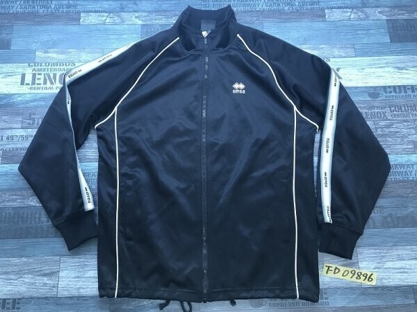 errea エレア キッズ ロゴ刺繍 ジップ ジャージジャケット 160 黒白拍卖