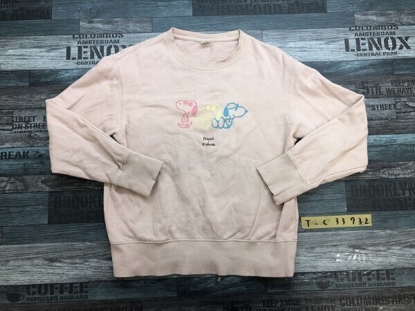 UT UNIQLO ユニクロ × PEANUTS ピーナッツ × 長場雄 メンズ スヌーピー プリントトレーナー 140 ピンク拍卖