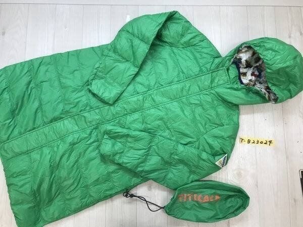 TITICACA チチカカ レディース 収納袋付き 比翼ジップ ロングダウンジャケット M グリーン拍卖