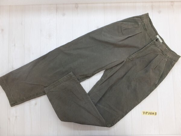 VALENZA GARAVANI メンズ タック入り テーパードカラーパンツ 30 カーキ系拍卖