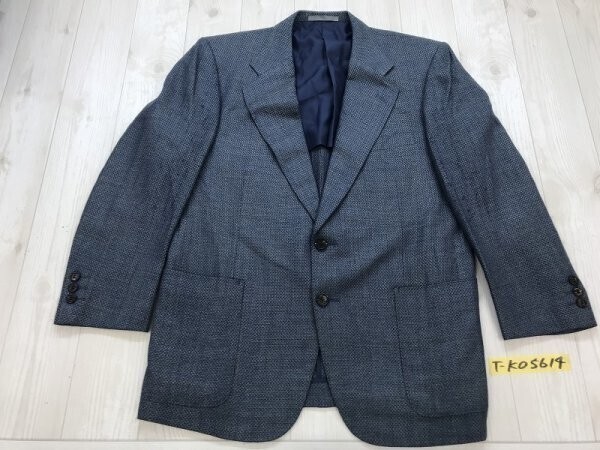 JAEGER メンズ 肩パッド サイドベンツ ジャケット 秋冬 94AB4 青系×オレンジ拍卖